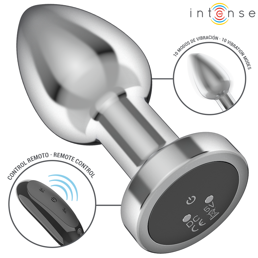 PLUG ANAL VIBRATÓRIO 10 VIBRAÇÕES METAL COM CONTROLE REMOTO M