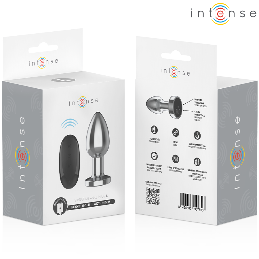 PLUG ANAL 10 VIBRAÇÕES METAL COM CONTROLE REMOTO L