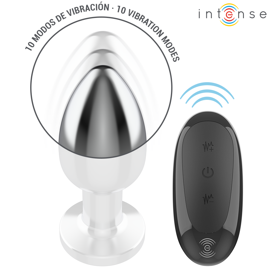 PLUG ANAL 10 VIBRAÇÕES METAL COM CONTROLE REMOTO L