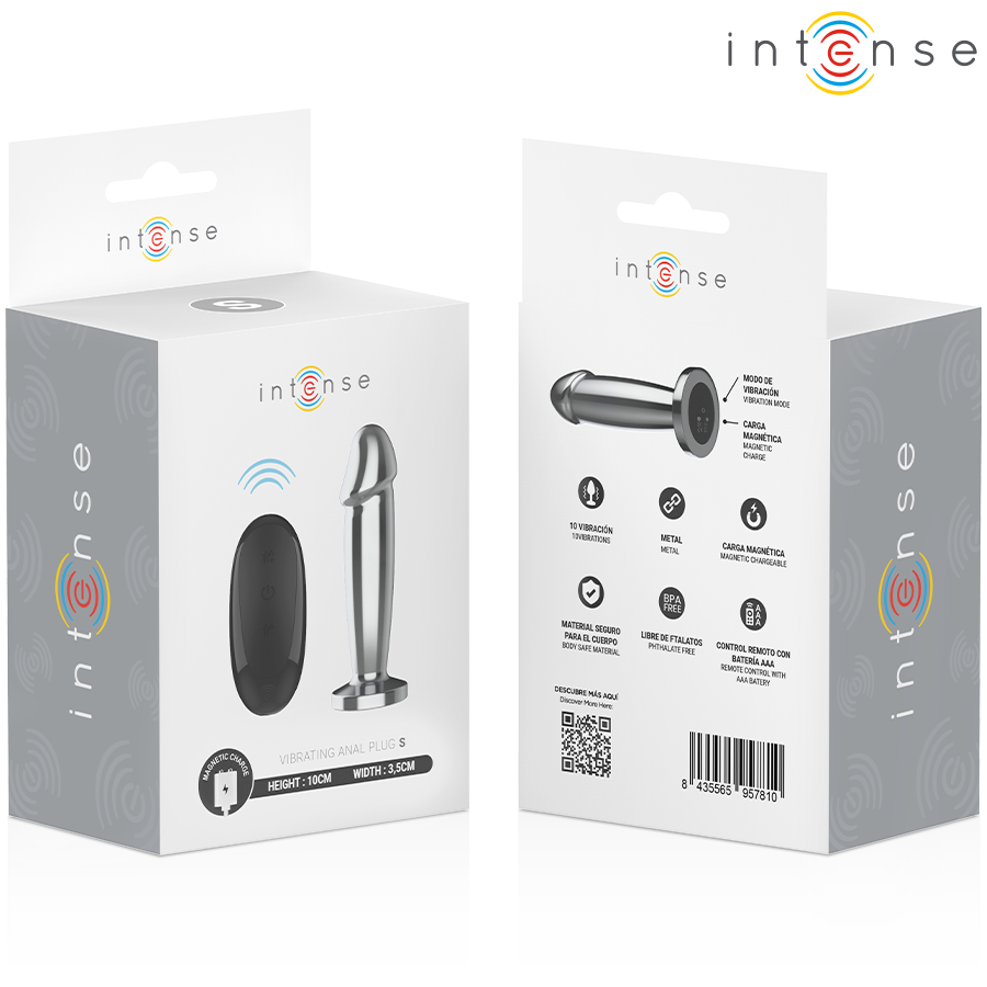 PLUG ANAL 10 VIBRAÇÕES DILDO DE METAL COM CONTROLE REMOTO S