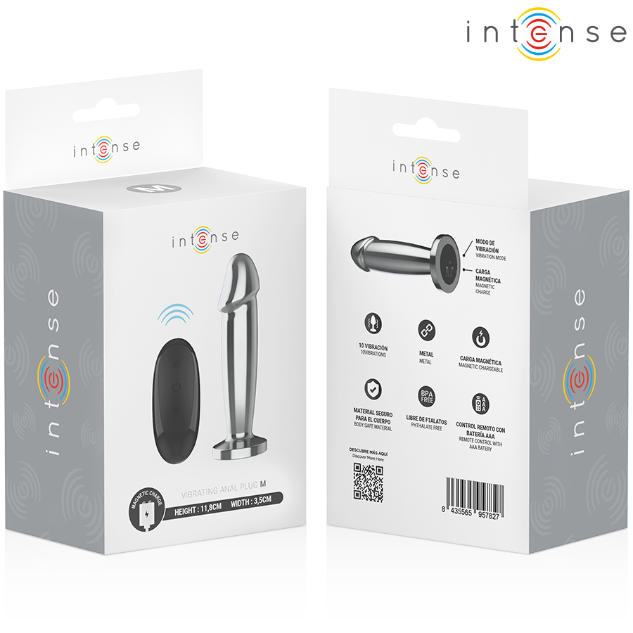 PLUG ANAL 10 VIBRAÇÕES DILDO DE METAL COM CONTROLE REMOTO M