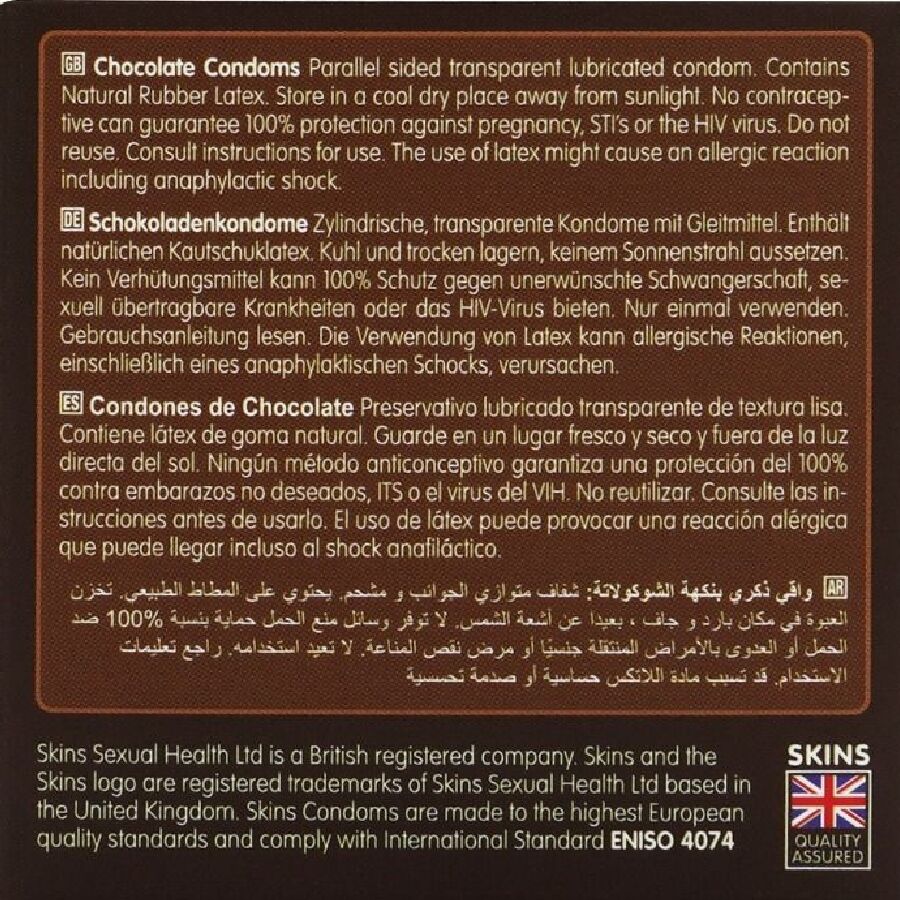 PACOTE COM 4 PRESERVATIVOS CHOCOLATE PREMIUM