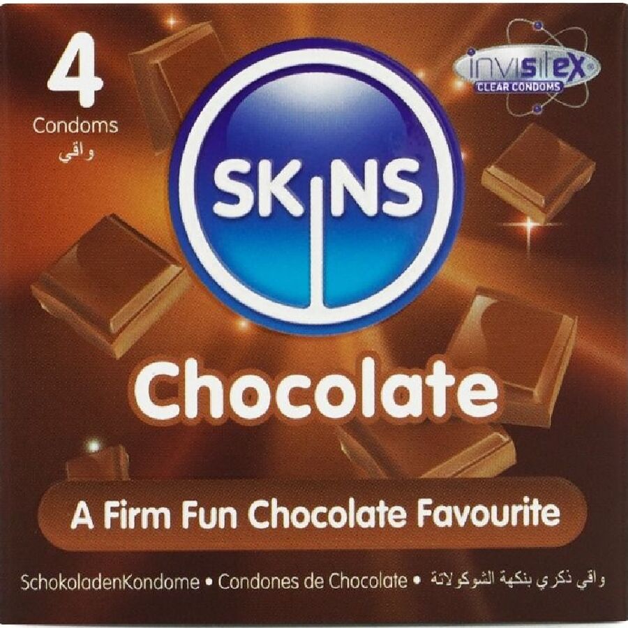 PACOTE COM 4 PRESERVATIVOS CHOCOLATE PREMIUM