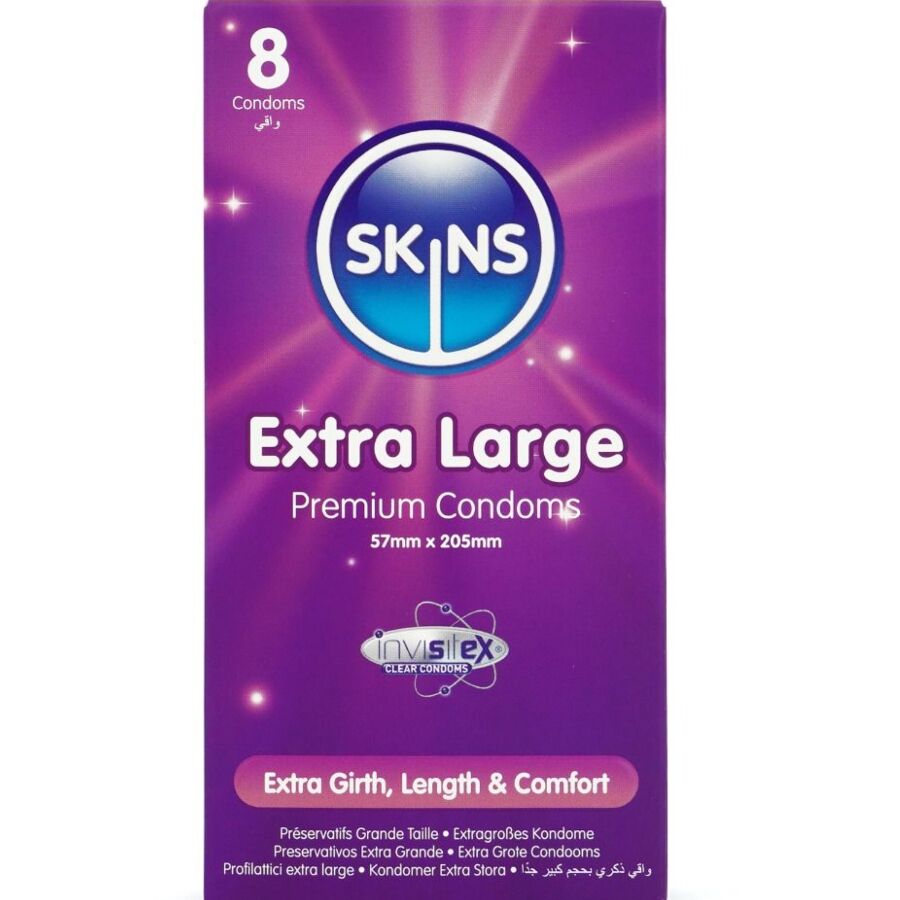 PRESERVATIVOS EXTRA GRANDE PREMIUM PACOTE COM 8