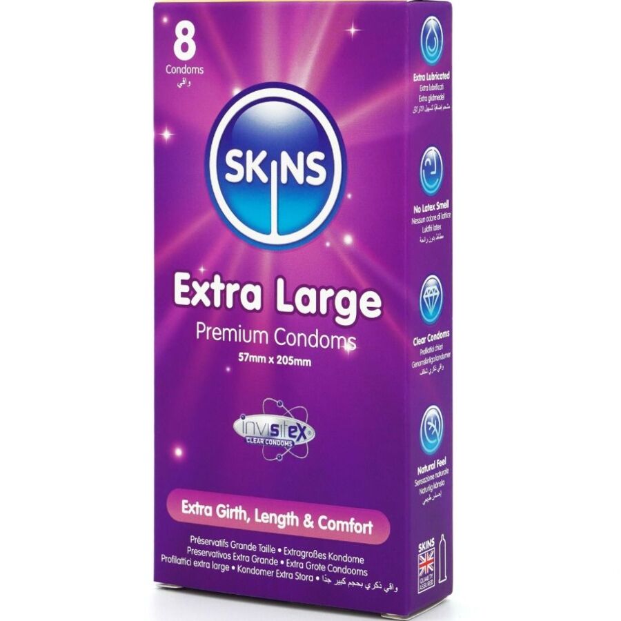 PRESERVATIVOS EXTRA GRANDE PREMIUM PACOTE COM 8