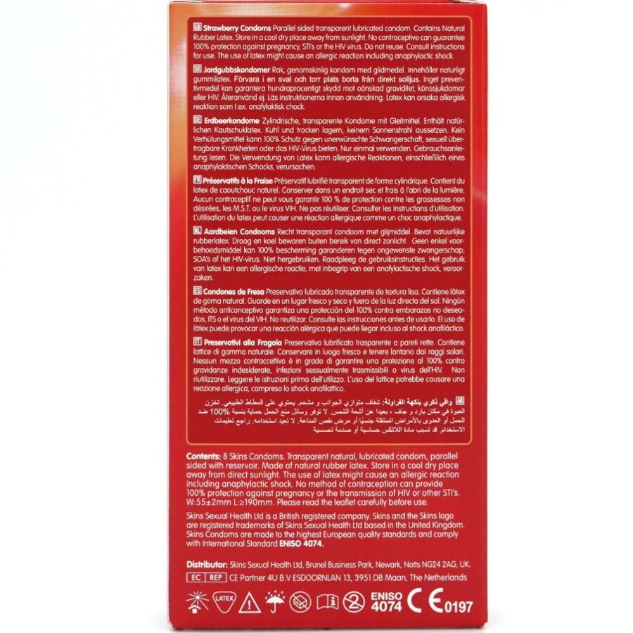 PRESERVATIVOS PREMIUM DE MORANGO - PACOTE COM 8