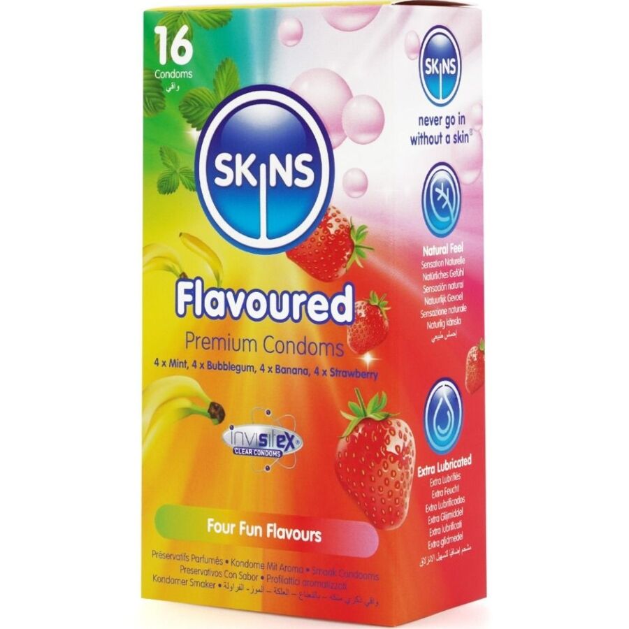 PRESERVATIVOS PREMIUM MULTI SABORES PACOTE COM 16