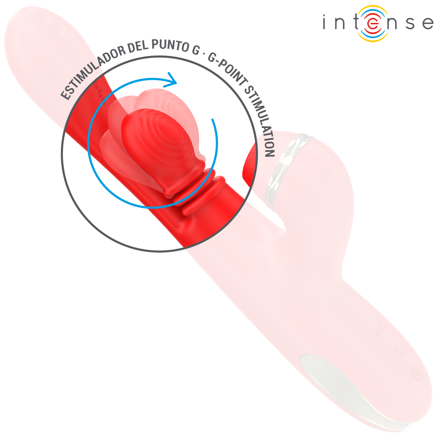 ESTIMULADOR DE CLITÓRIS MULTIFUNCIONAL KATY 4 CABEÇAS INTERCAMBIÁVEIS VERMELHO