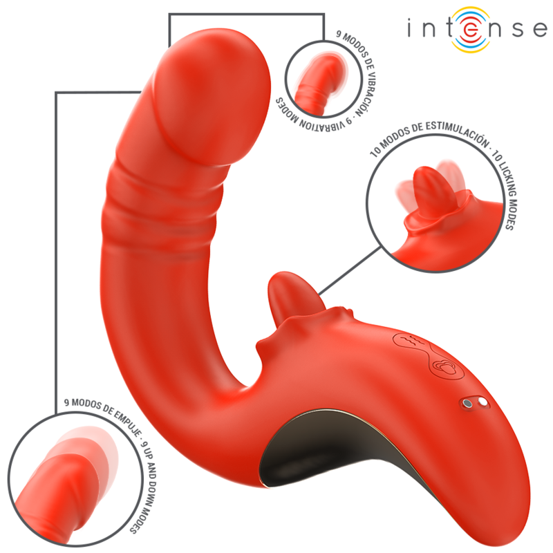 VIBRADOR E ESTIMULADOR PAULINA EM FORMATO U VERMELHO