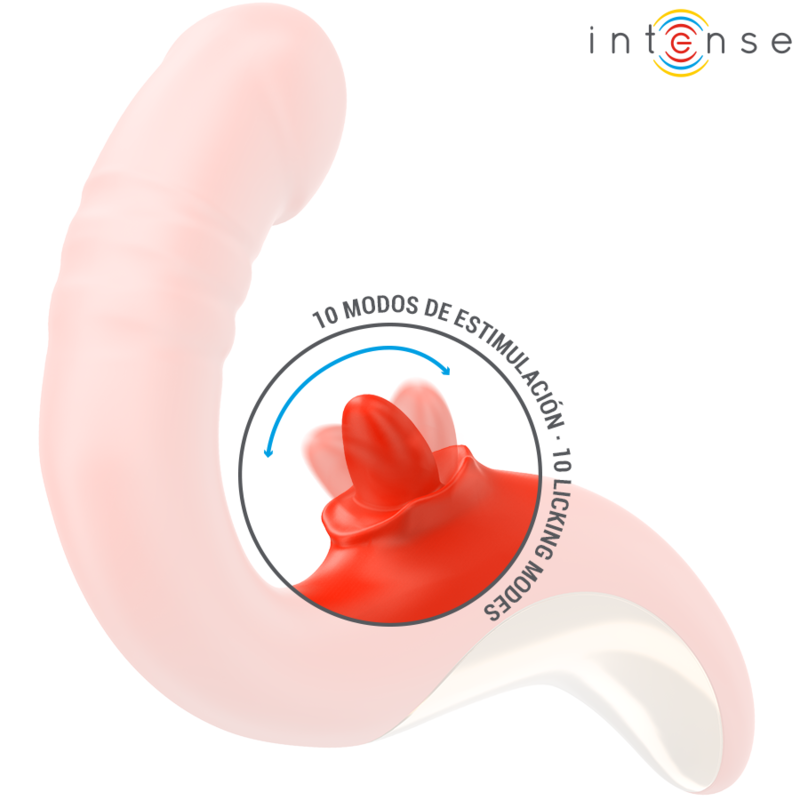 VIBRADOR E ESTIMULADOR PAULINA EM FORMATO U VERMELHO
