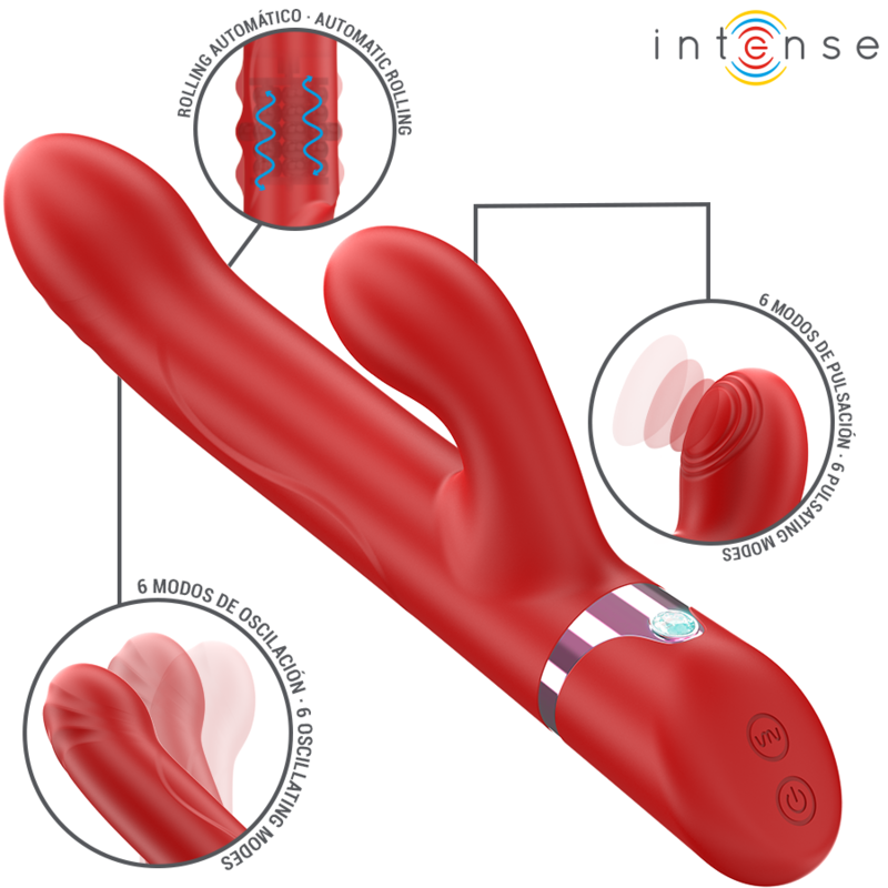 LELE VIBRADOR MULTIFUNCIONAL ROTATIVO & OSCILAÇÃO & ESTIMULAÇÃO VERMELHO