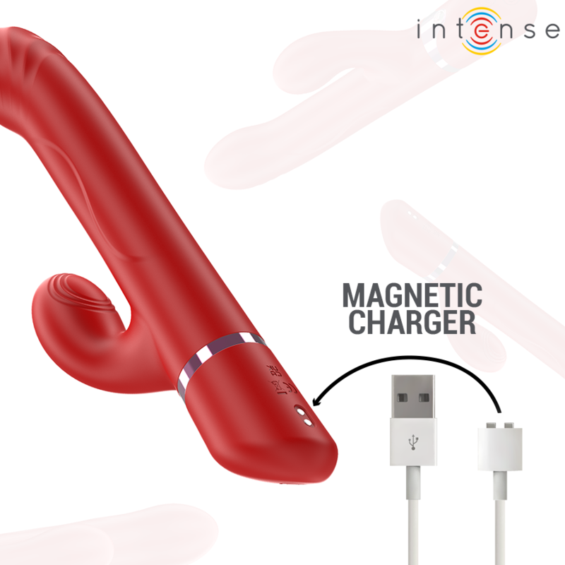 LELE VIBRADOR MULTIFUNCIONAL ROTATIVO & OSCILAÇÃO & ESTIMULAÇÃO VERMELHO