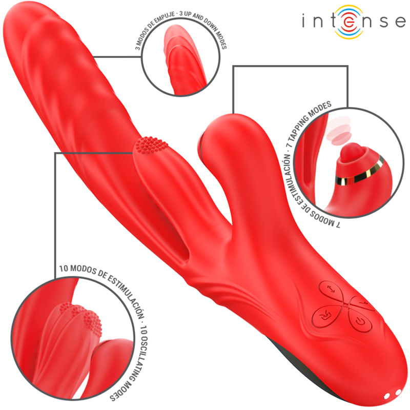 ROSALIA VIBRADOR MULTIFUNCIONAL 3 EM 1 VERMELHO