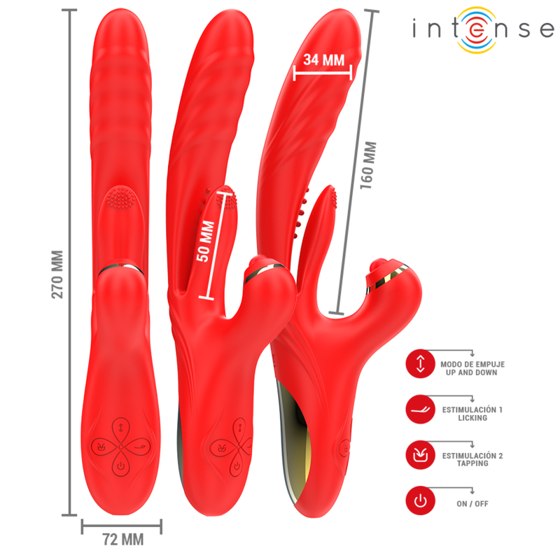 ROSALIA VIBRADOR MULTIFUNCIONAL 3 EM 1 VERMELHO