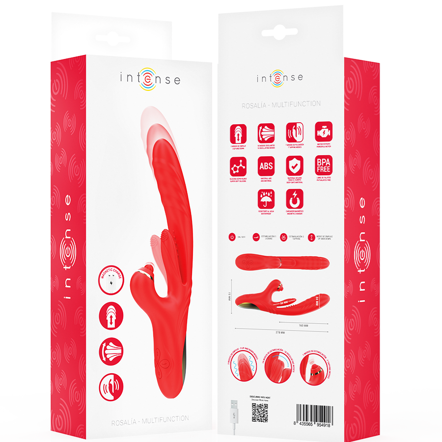 ROSALIA VIBRADOR MULTIFUNCIONAL 3 EM 1 VERMELHO