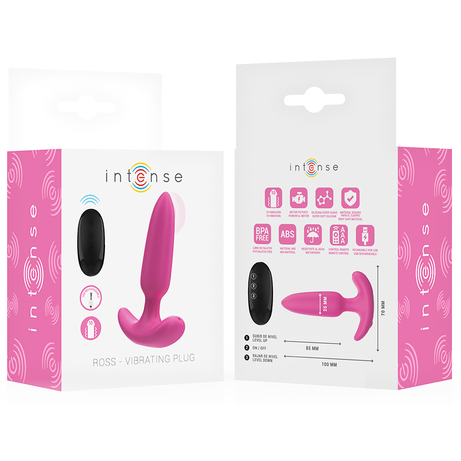ROSS PLUG ANAL 10 VIBRAÇÕES ROSA CONTROLE REMOTO