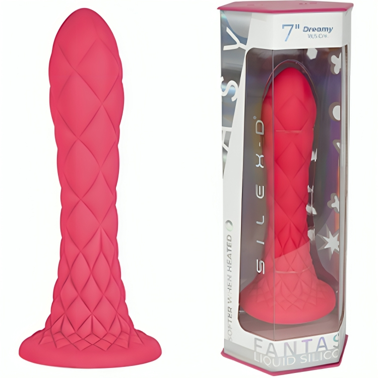 DREAMY DILDO FANTASY SILICONE LÍQUIDO TERMORATIVO FÚCSIA 18,5 CM