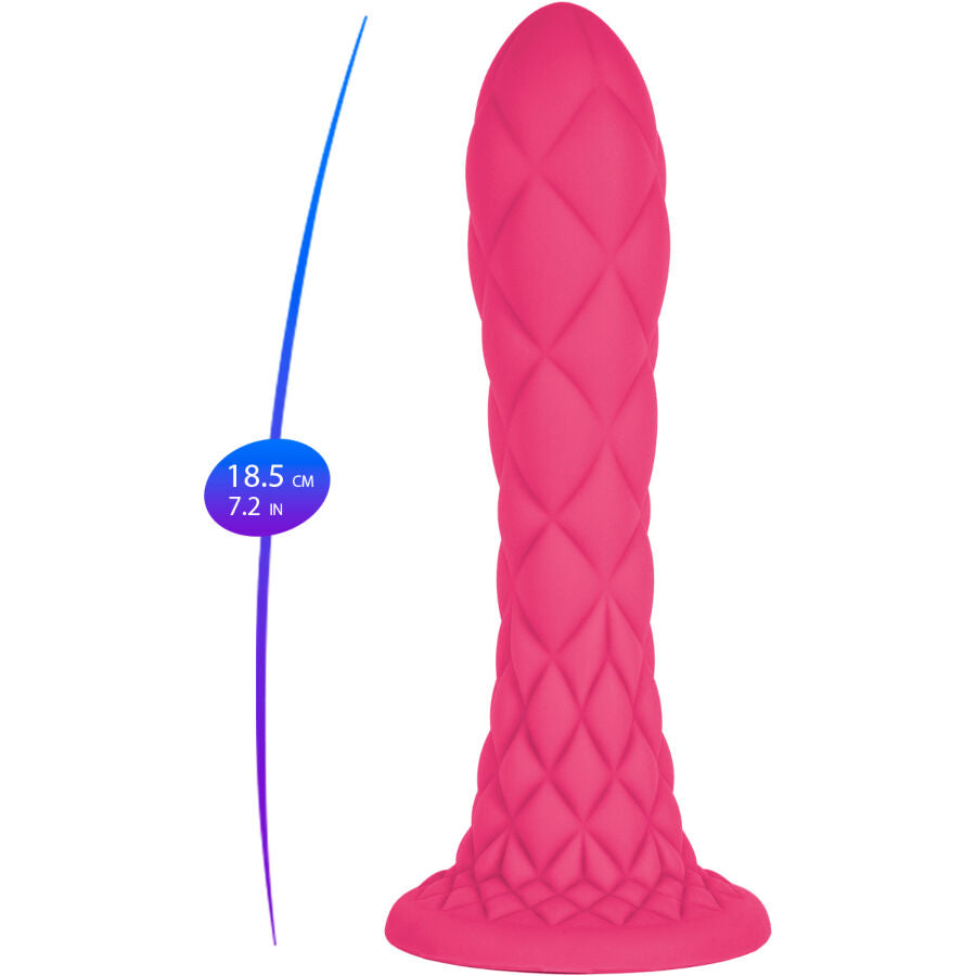 DREAMY DILDO FANTASY SILICONE LÍQUIDO TERMORATIVO FÚCSIA 18,5 CM