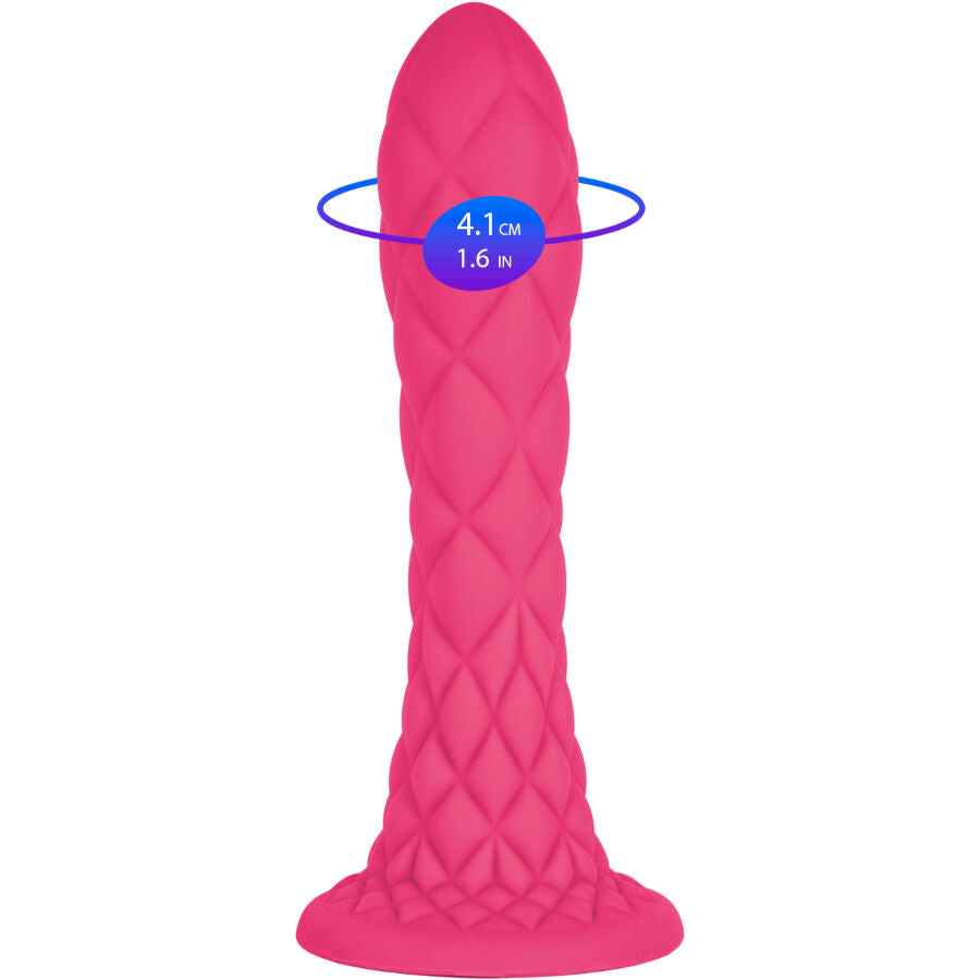 DREAMY DILDO FANTASY SILICONE LÍQUIDO TERMORATIVO FÚCSIA 18,5 CM