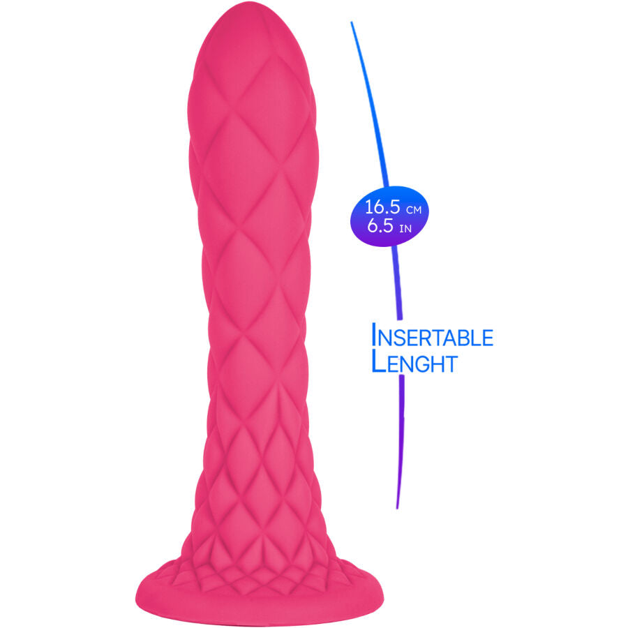 DREAMY DILDO FANTASY SILICONE LÍQUIDO TERMORATIVO FÚCSIA 18,5 CM