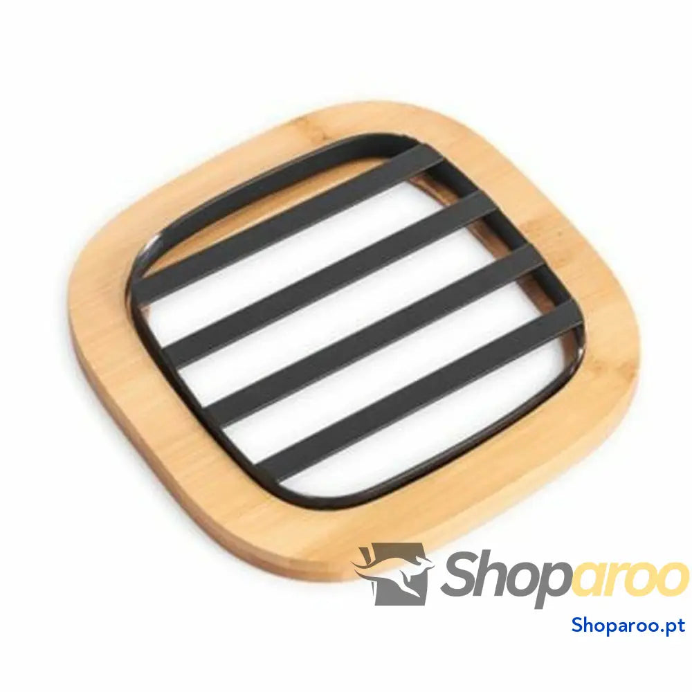 Individuais DKD Home Decor 17 x 17 x 1 cm Natural Preto Aço