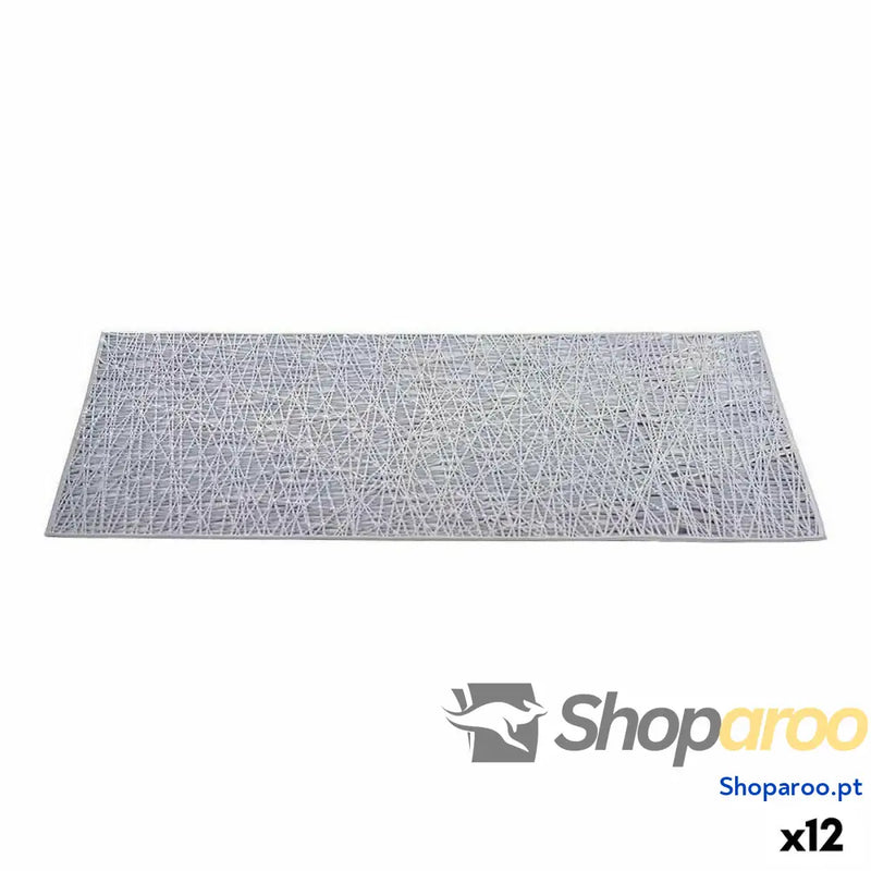 Individuais Kinvara AR2103275 Prateado Plástico 45 x 0,01 x 30 cm (12 Unidades)