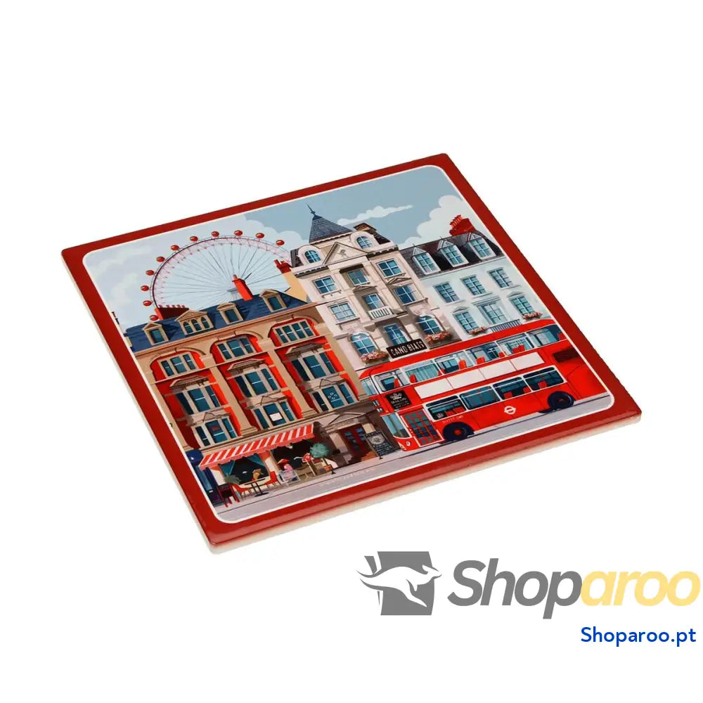 Individuais Versa London Cortiça Cerâmica 20 X 0,6 X 20 CM