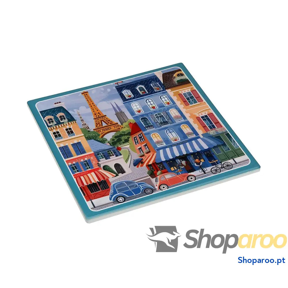 Individuais Versa Paris Cortiça Cerâmica 20 X 0,6 X 20 CM