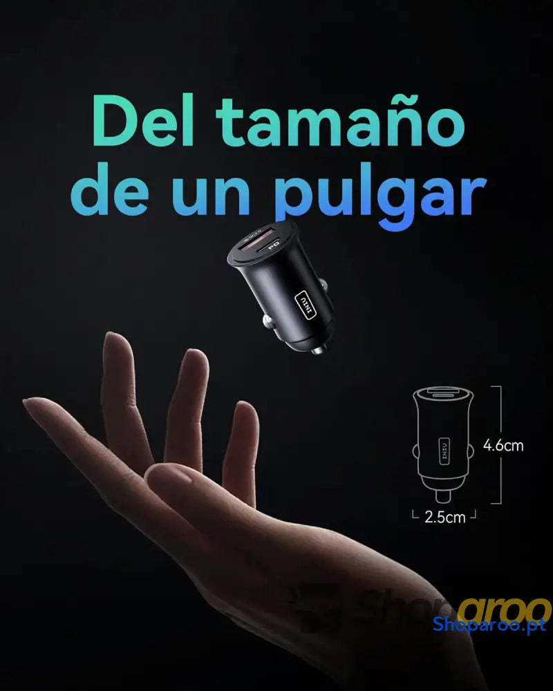 INIU Carregador de carro com carregamento rápido 60 W total [USB C 30 + USB A W] PD & QC3.0 Car Charger + [1 m] Cabo