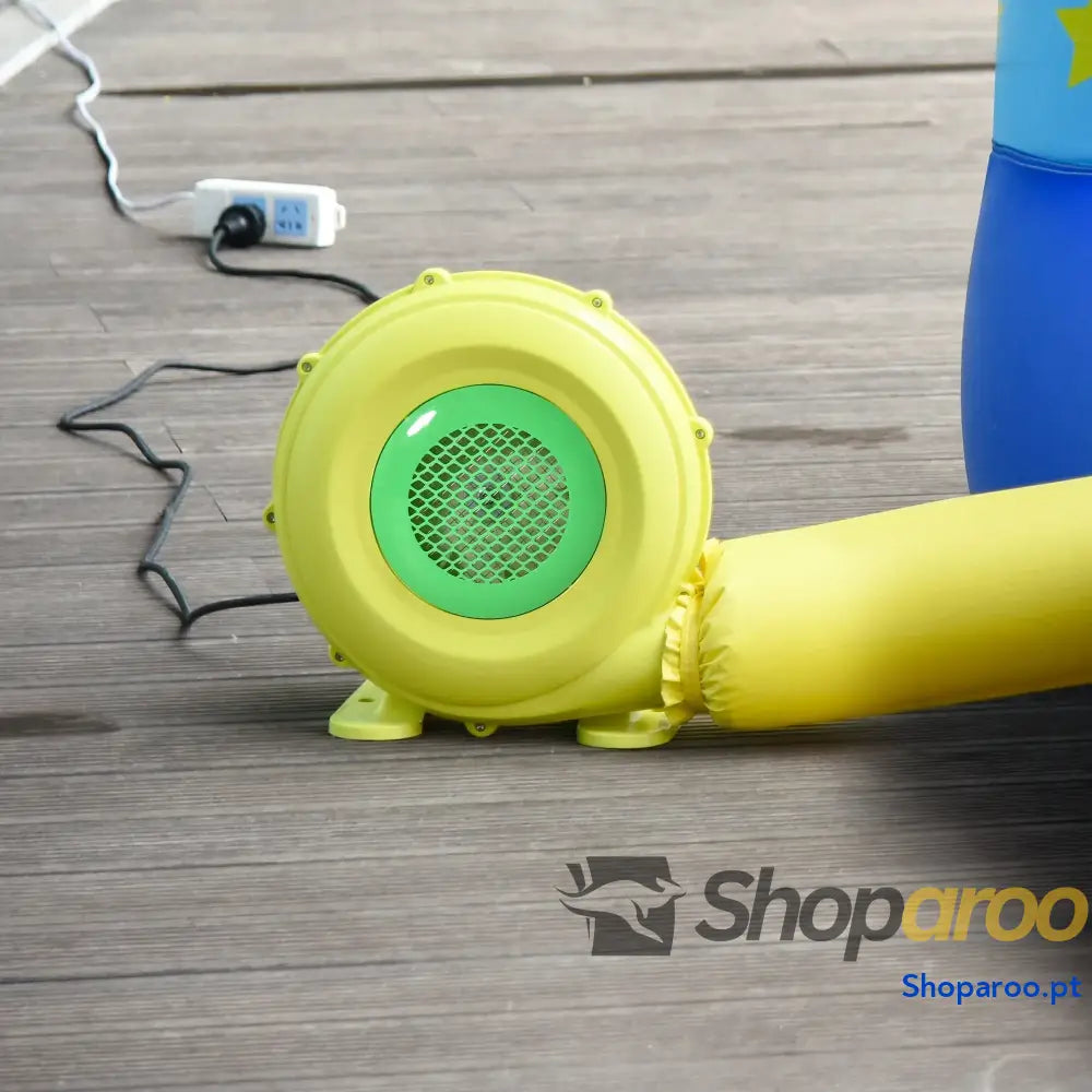 Insuflador elétrico 450W para insufláveis compacto amarelo e verde