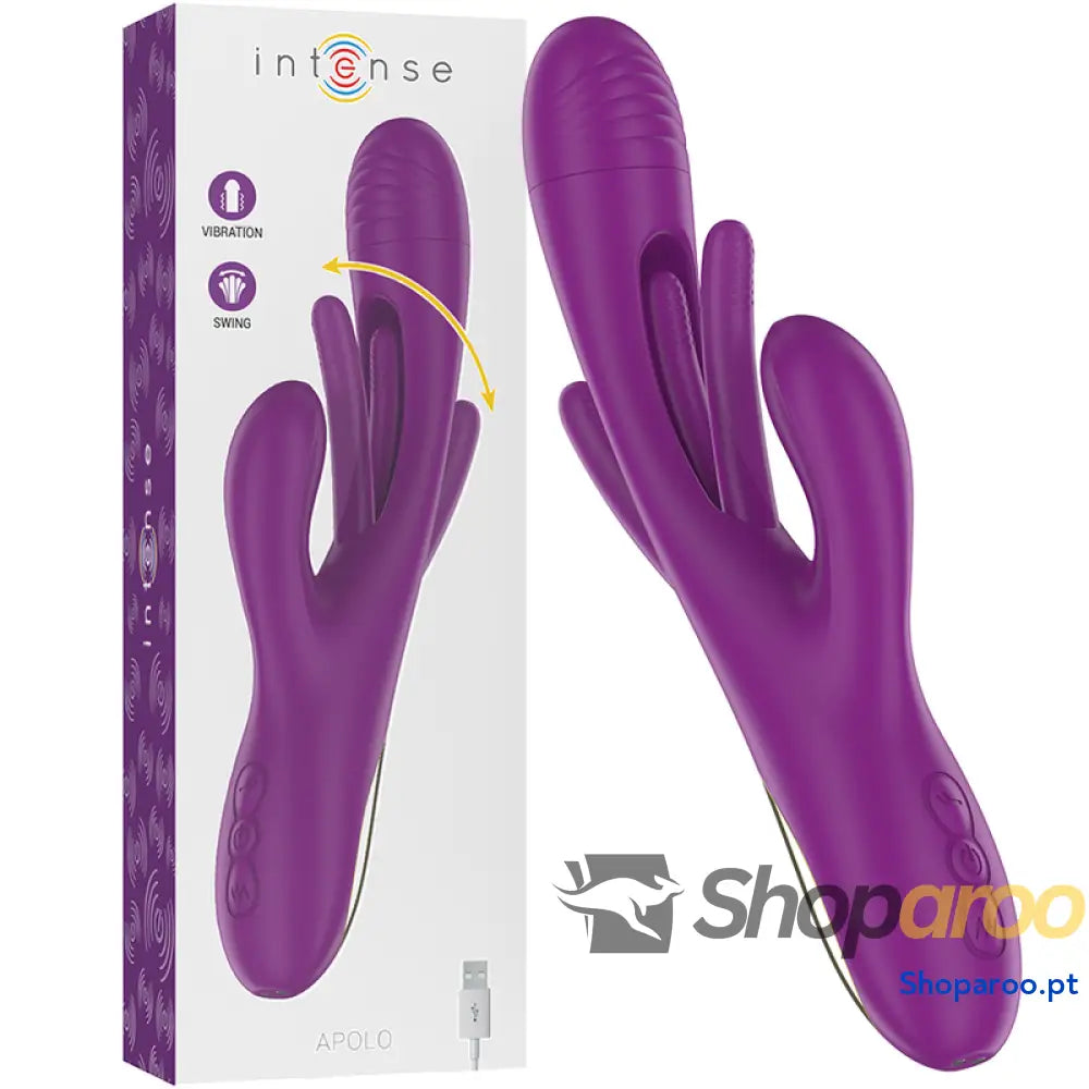 INTENSE - APOLO VIBRADOR MULTIFUNO RECARREGVEL 7 VIBRAÕES COM LÍNGUA OSCILANTE ROXA