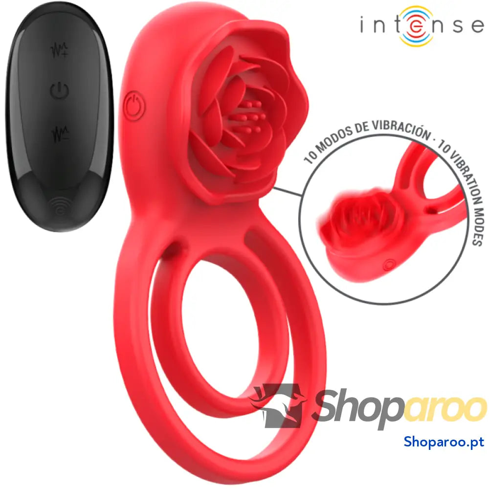 INTENSE ESTIMULADOR GAIL ROSE 10 VIBRAÇÕES VERMELHO CONTROLE REMOTO