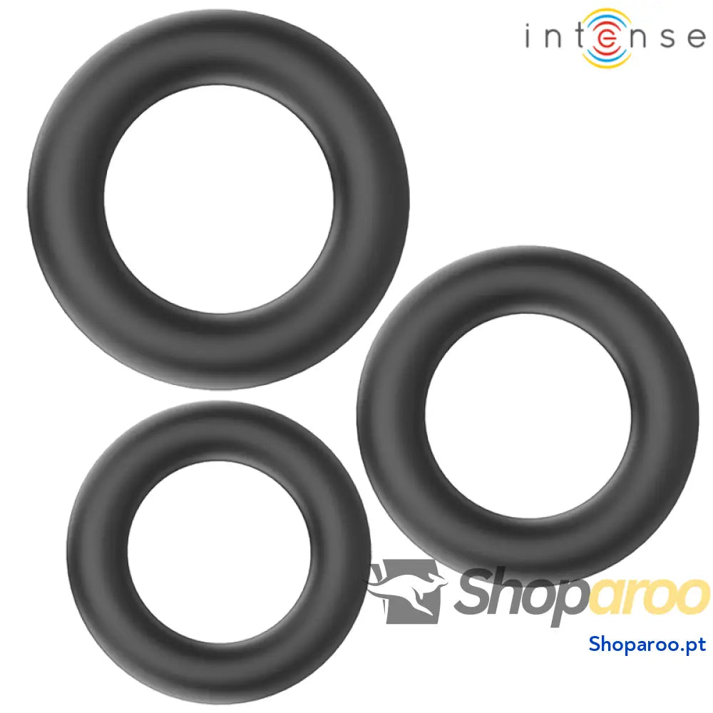 INTENSE - HUGH 3 ANÉIS DE SILICONE BÁSICOS PRETOS