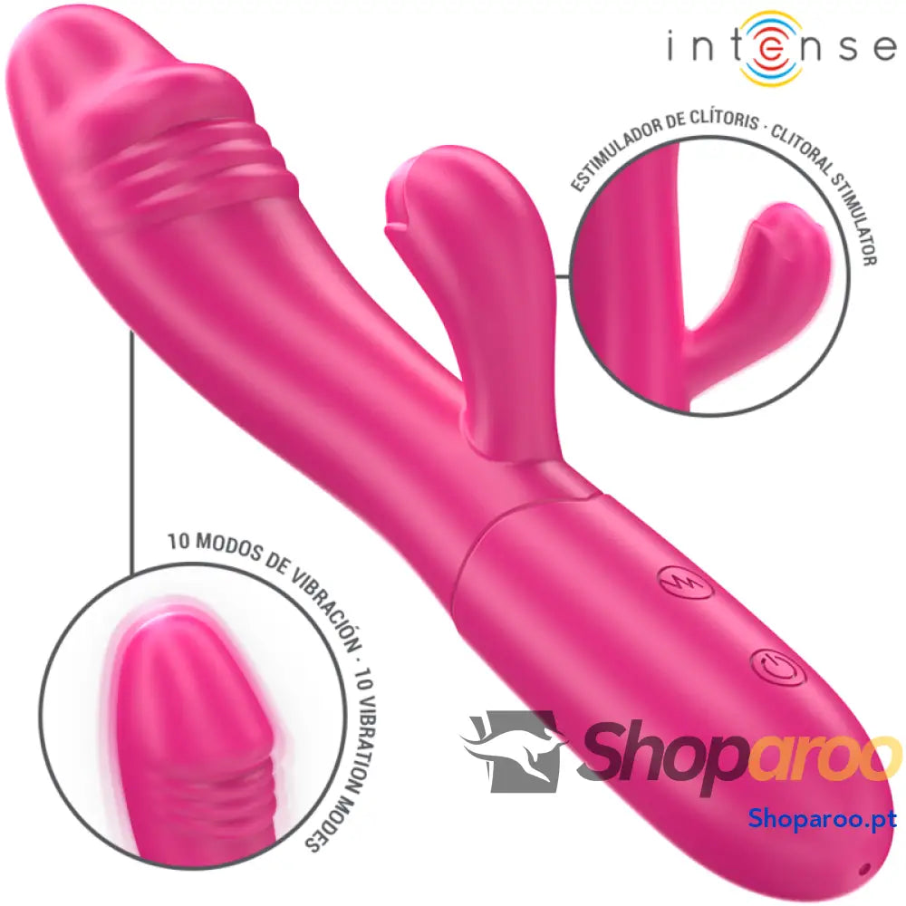 INTENSE - IVY VIBRADOR FLEXÍVEL 10 VIBRAÇÕES COM LÍNGUA ESTIMULANTE ROSA