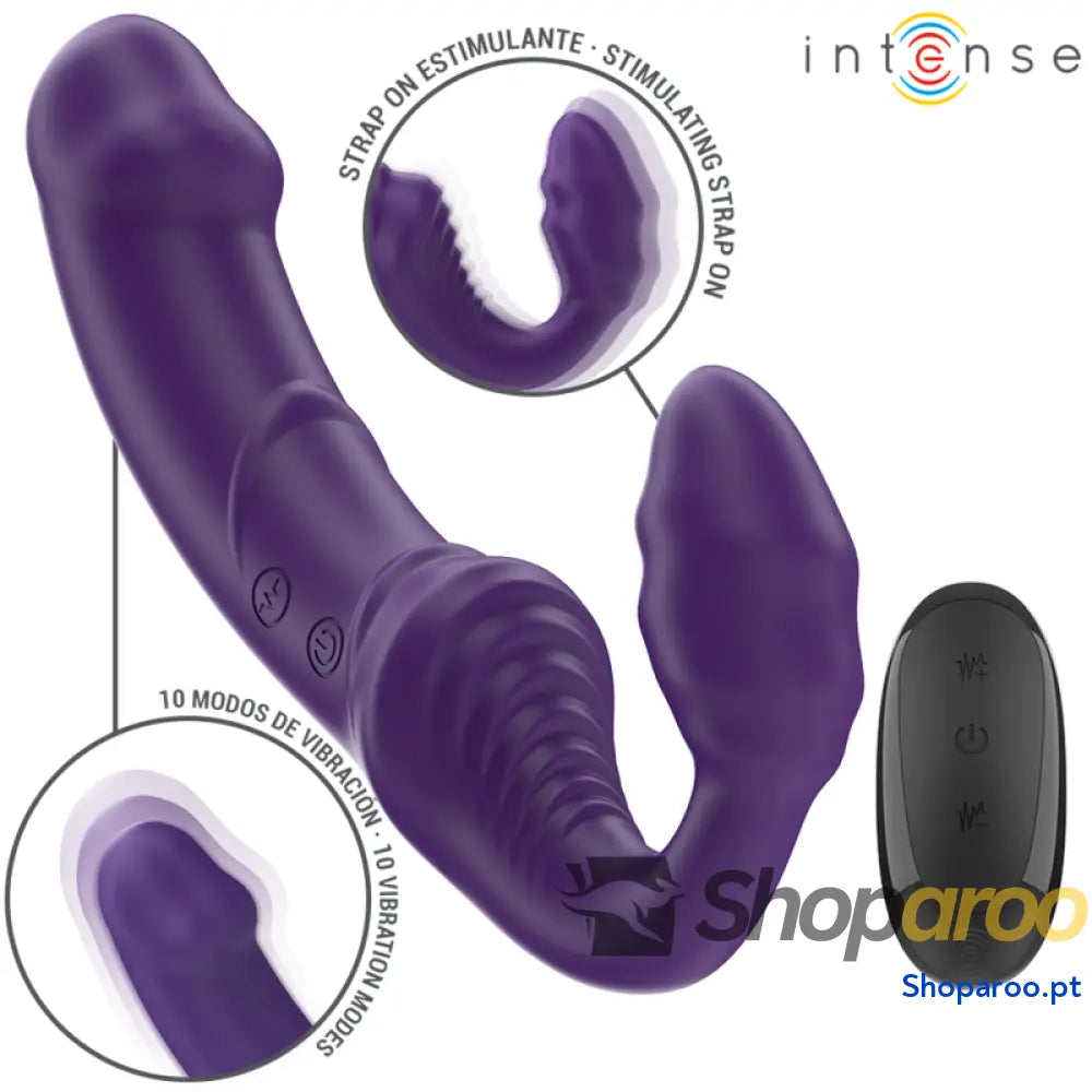 INTENSE - JILL VIBRADOR DUPLO 20 CM ROXO CONTROLE REMOTO