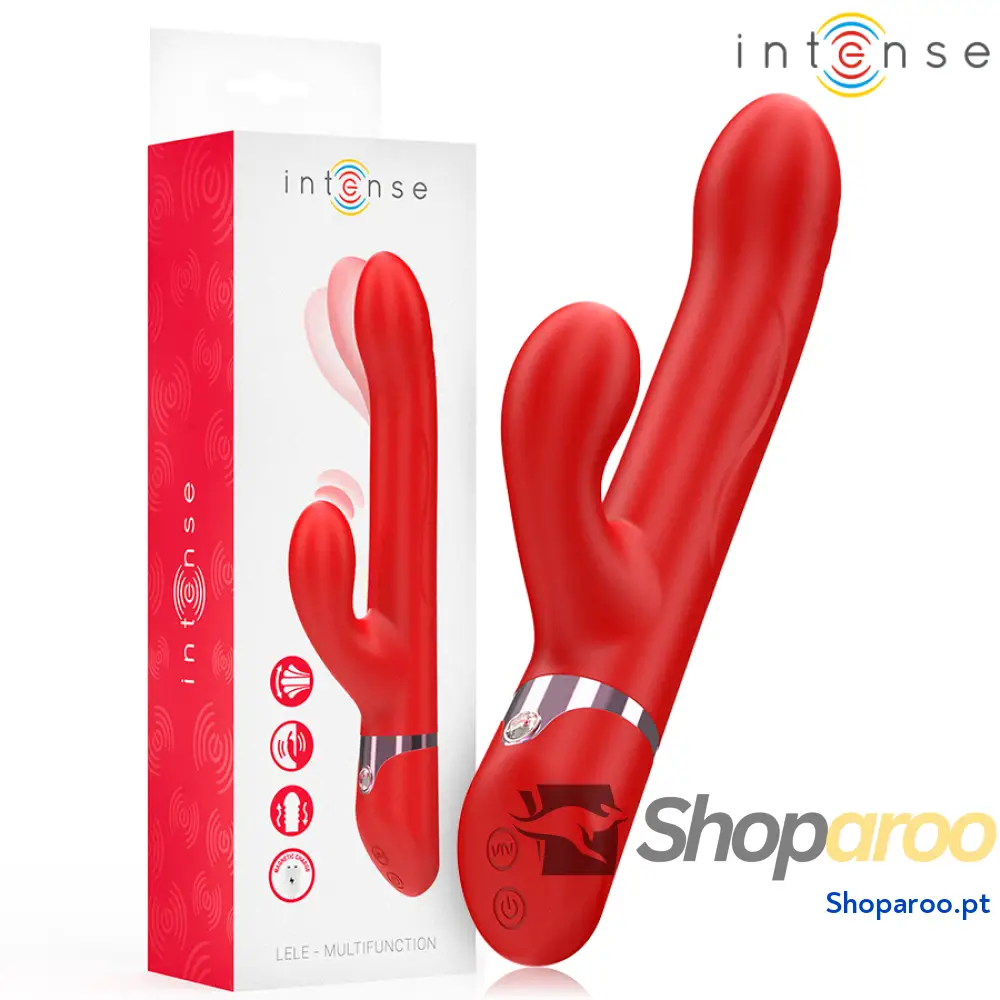 INTENSE - LELE VIBRADOR MULTIFUNCIONAL ROTATIVO & OSCILAÇÃO & ESTIMULAÇÃO VERMELHO