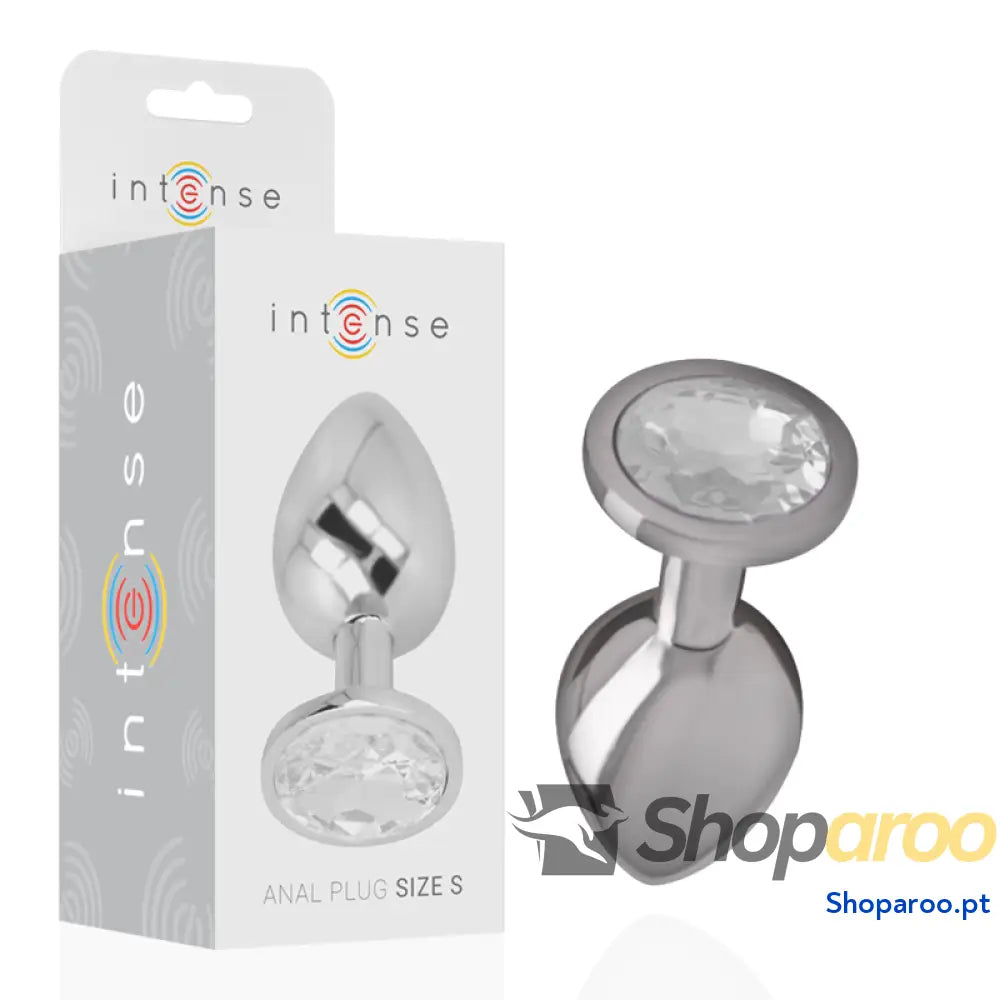 INTENSE - PLUG ANAL DE METAL DE ALUMÍNIO COM CRISTAL PRATA TAMANHO S