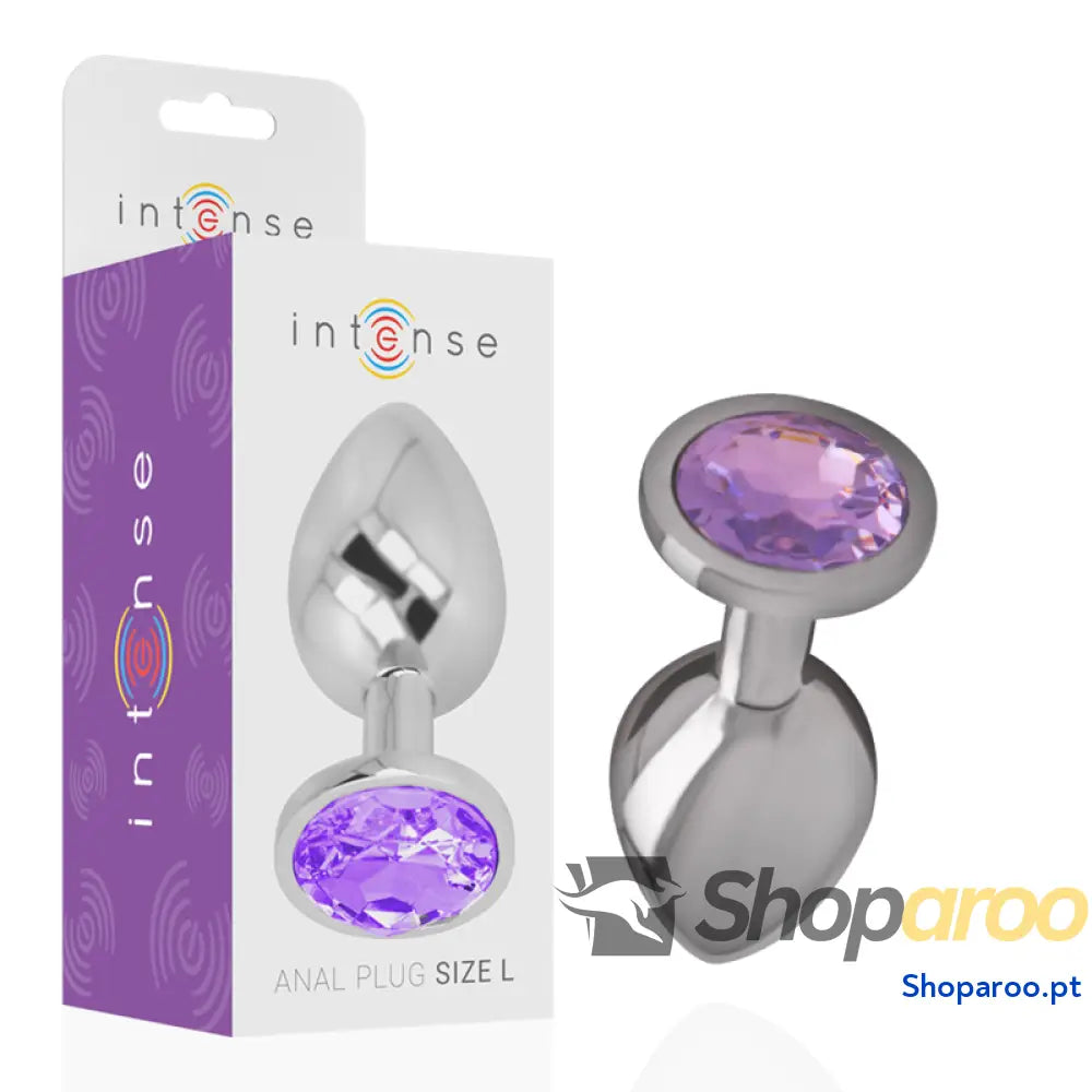 INTENSE - PLUG ANAL DE METAL DE ALUMÍNIO COM CRISTAL VIOLETA TAMANHO S
