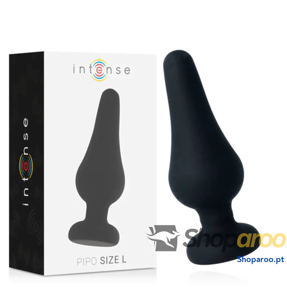 INTENSE - PLUG ANAL PIPO L SILICONE PRETO 13 CM