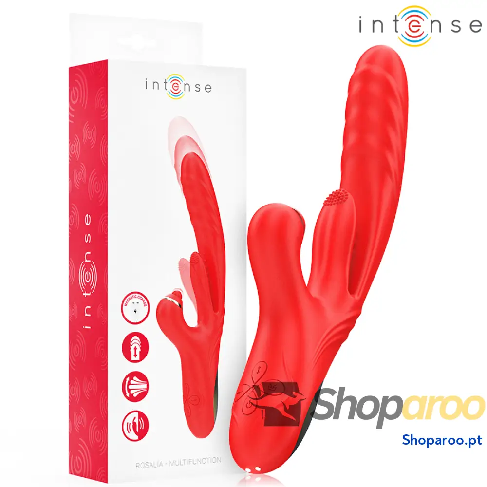 INTENSE - ROSALIA VIBRADOR MULTIFUNCIONAL 3 EM 1 VERMELHO