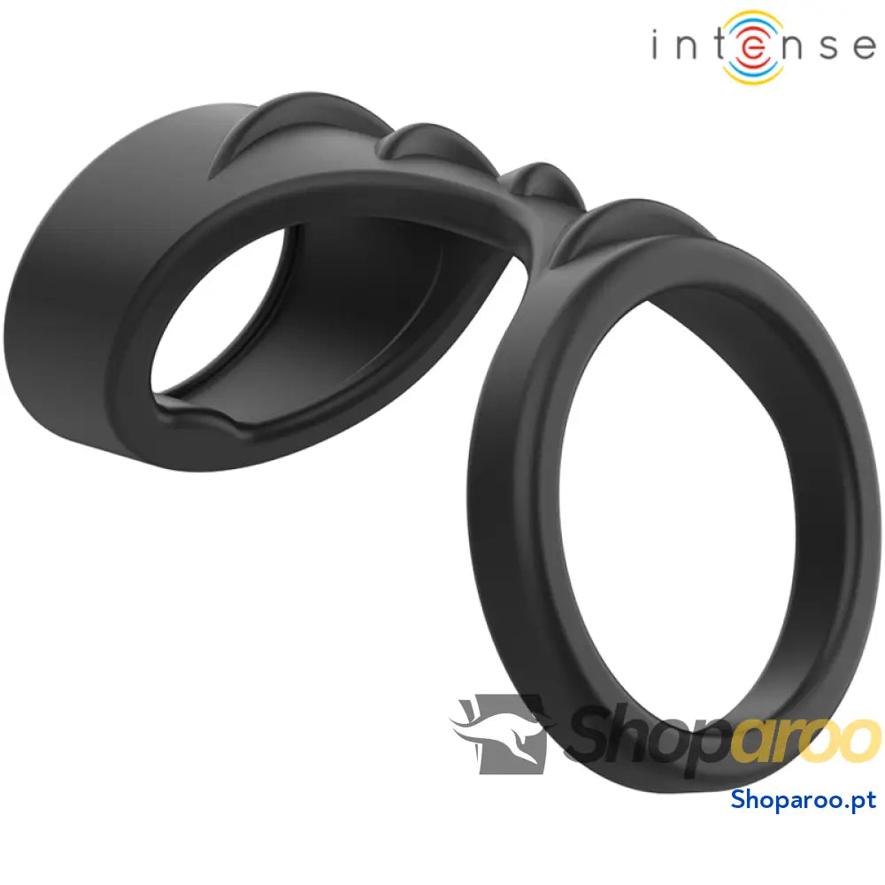 INTENSE - THEO ANEL DE SILICONE DUPLO PARA PÊNIS MODELO 3 PRETO