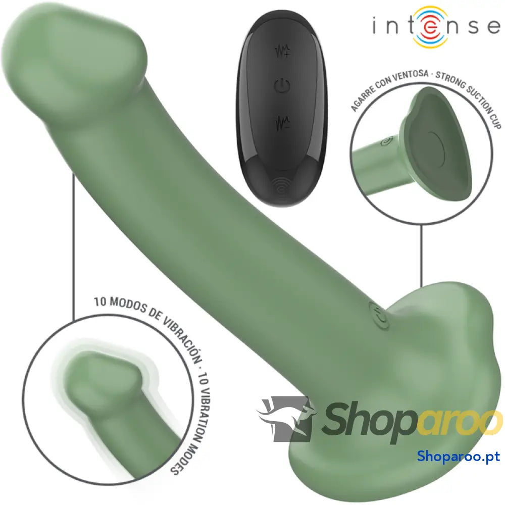 INTENSE - VIBRADOR BECCA COM VENTOSA 10 VIBRAÇÕES VERDE CONTROLE REMOTO