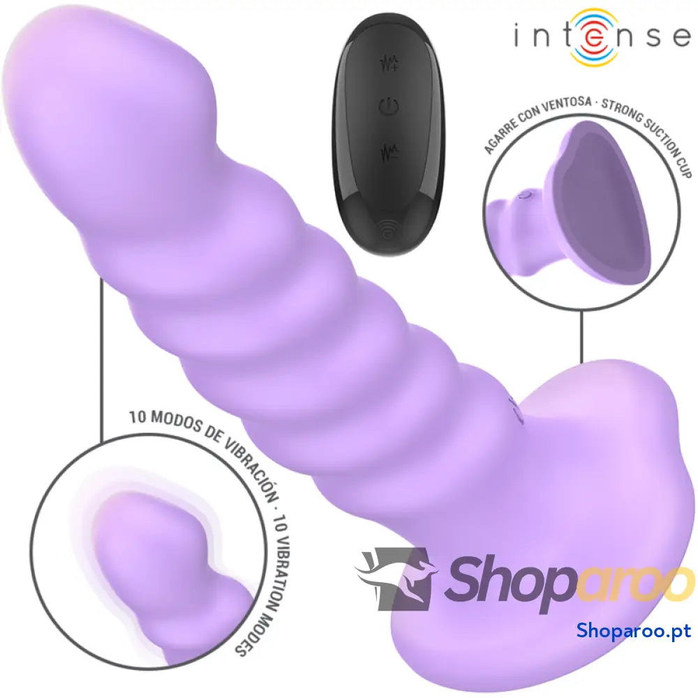 INTENSE - VIBRADOR BRENDA TAMANHO M DESIGN ESPIRAL 10 VIBRAÇÕES ROXO CONTROLE REMOTO