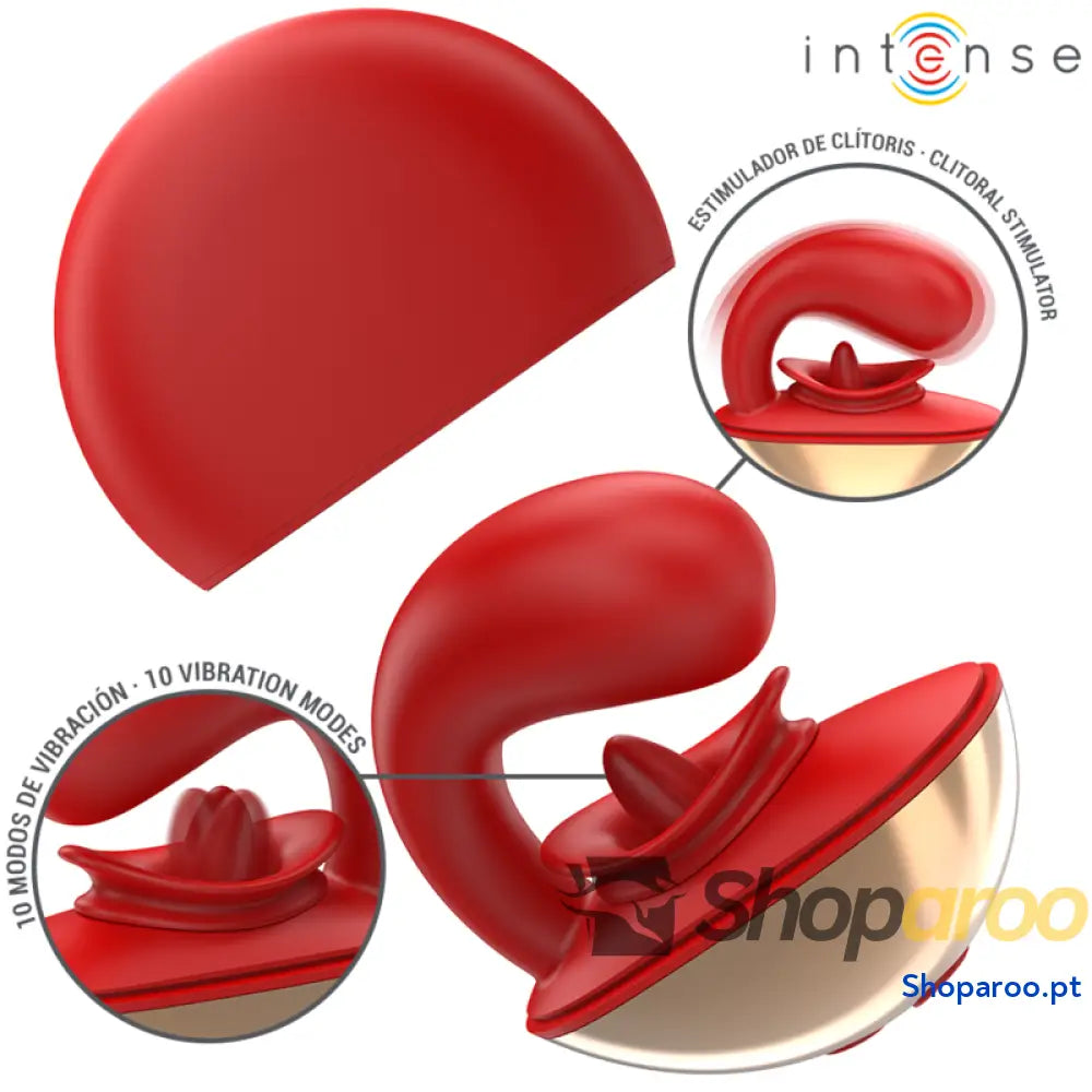 INTENSE - VIBRADOR E ESTIMULADOR MARIAH EM FORMATO U 10 VIBRAÇÕES VERMELHO