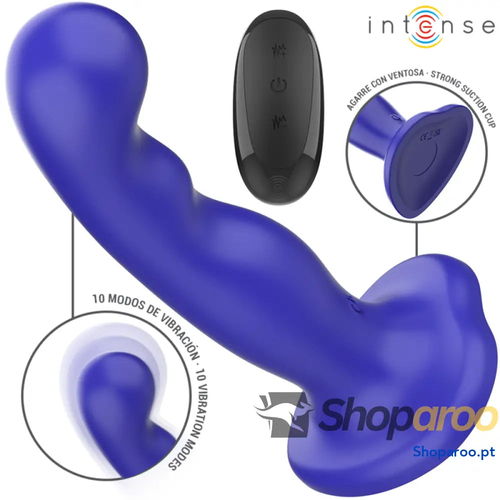 INTENSE - VIBRADOR SHORTY COM VENTOSA AZUL CONTROLE REMOTO