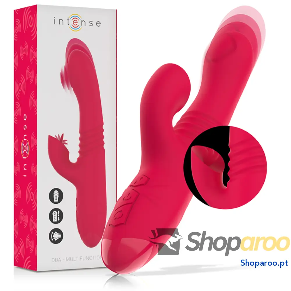 INTENSE - VIBRADOR UP & DOWN RECARREGVEL DUA MULTIFUNO COM LÍNGUA VERMELHA