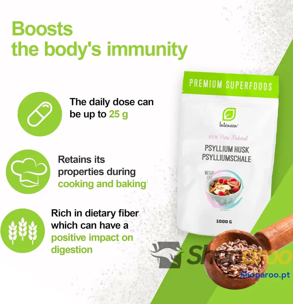 Hulha de psyllium pura 1 kg para saúde digestiva e trânsito intestinal regular