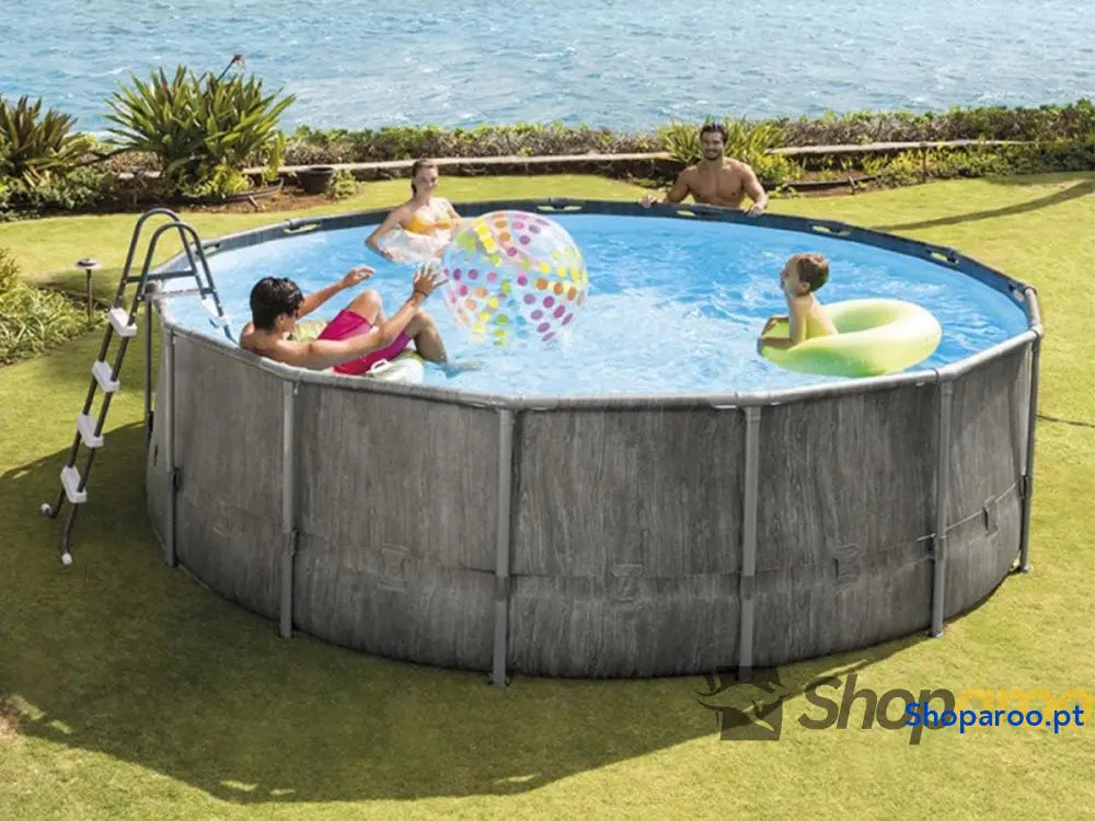 Intex 26742NP Piscina desmontável 457 x 122 cm com filtro de cartucho 3785 litros/hora tipo A piscina Greywood Prism