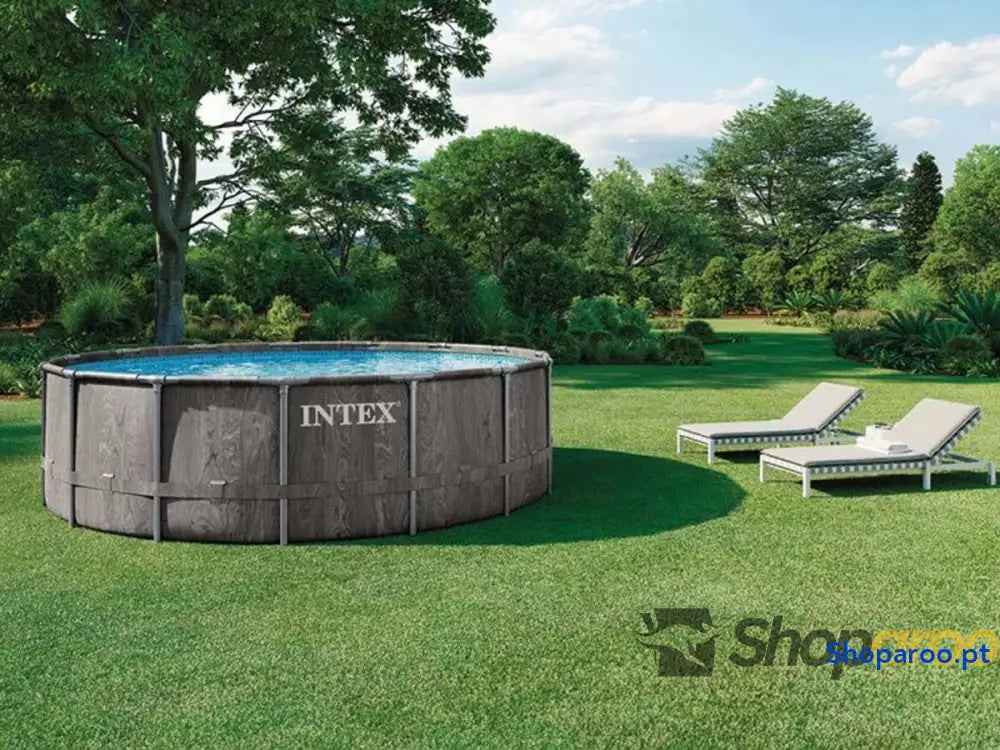 Intex 26742NP Piscina desmontável 457 x 122 cm com filtro de cartucho 3785 litros/hora tipo A piscina Greywood Prism
