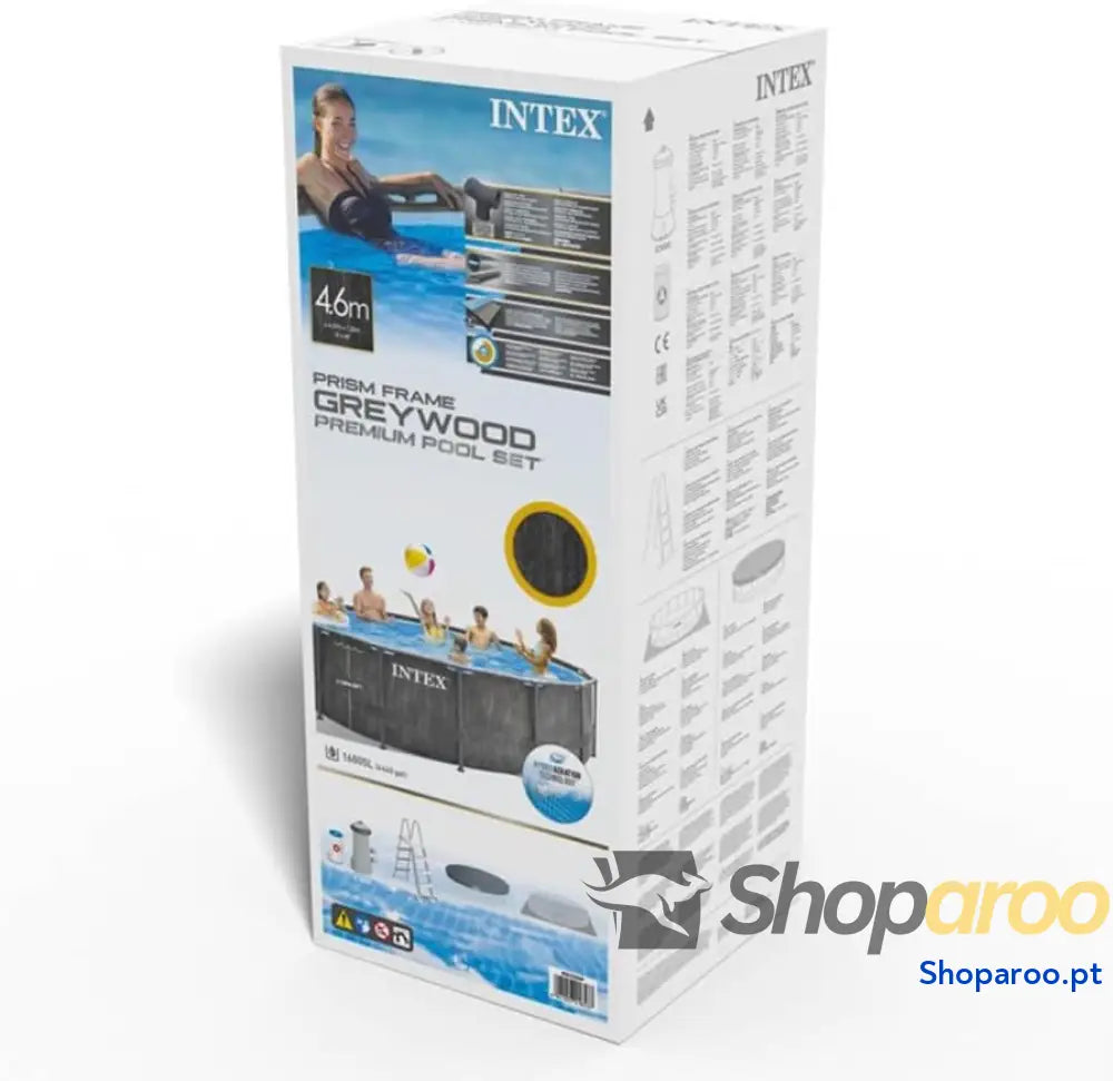 Intex 26742NP Piscina desmontável 457 x 122 cm com filtro de cartucho 3785 litros/hora tipo A piscina Greywood Prism